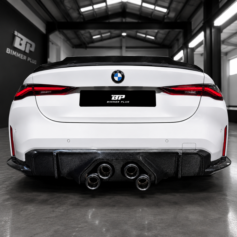 MP Exhaust Style Carbon Fiber Rear Diffuser Center Trim - BMW G80 M3 & G82/G83 M4
