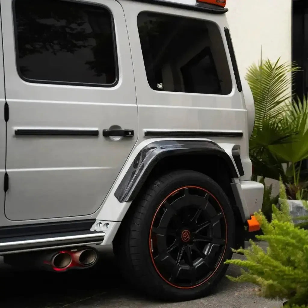 BRB G900 Style Carbon Fiber Illuminated Exhaust Tips Set - G Wagon W464 G350 & G500 & G63