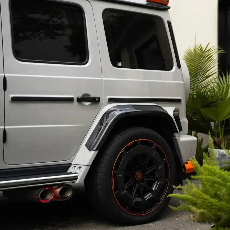BRB G900 Style Carbon Fiber Illuminated Exhaust Tips Set - G Wagon W464 G350 & G500 & G63