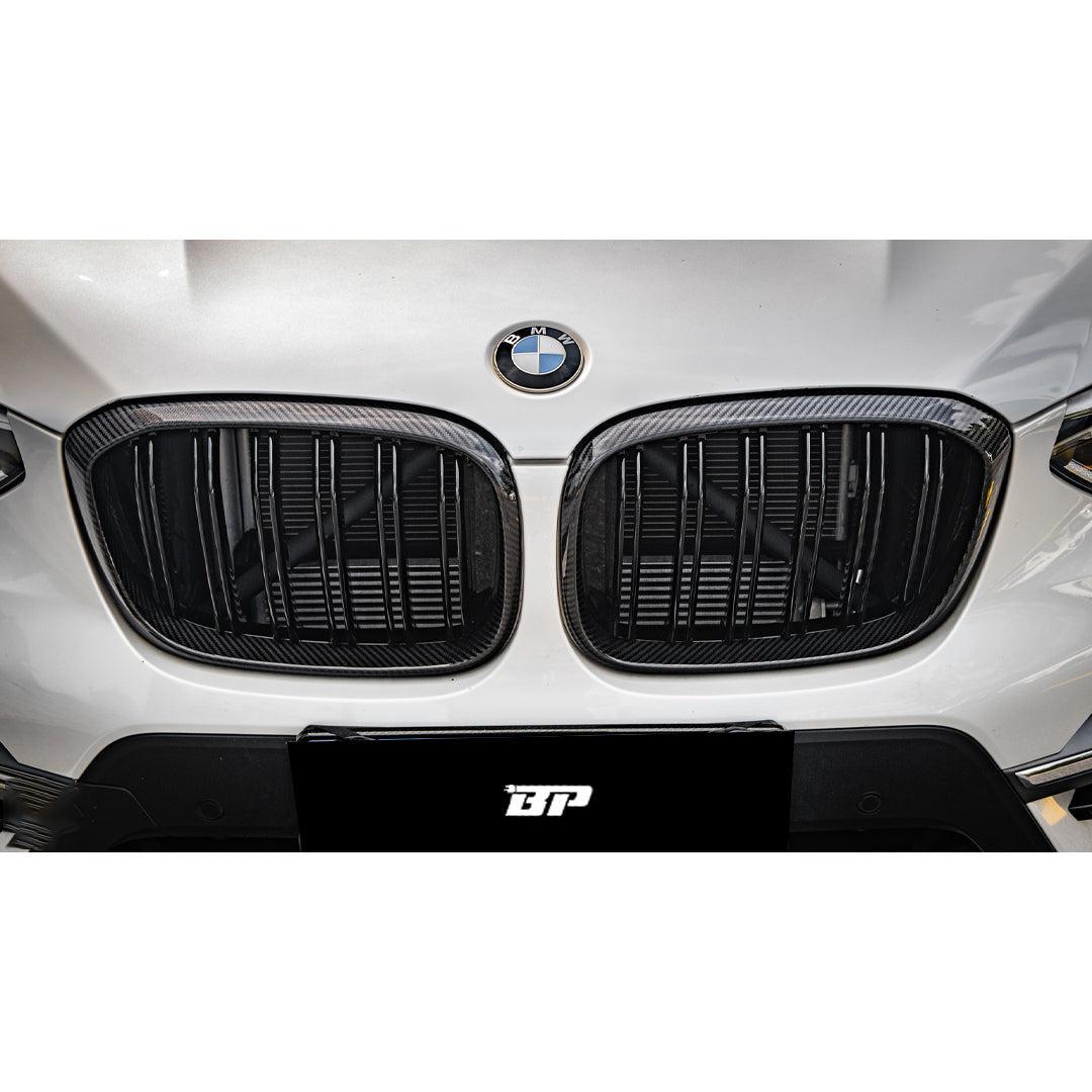 Dual Slat Carbon Fiber Front Grilles - BMW F97 X3M F98 X4M Pre-LCI