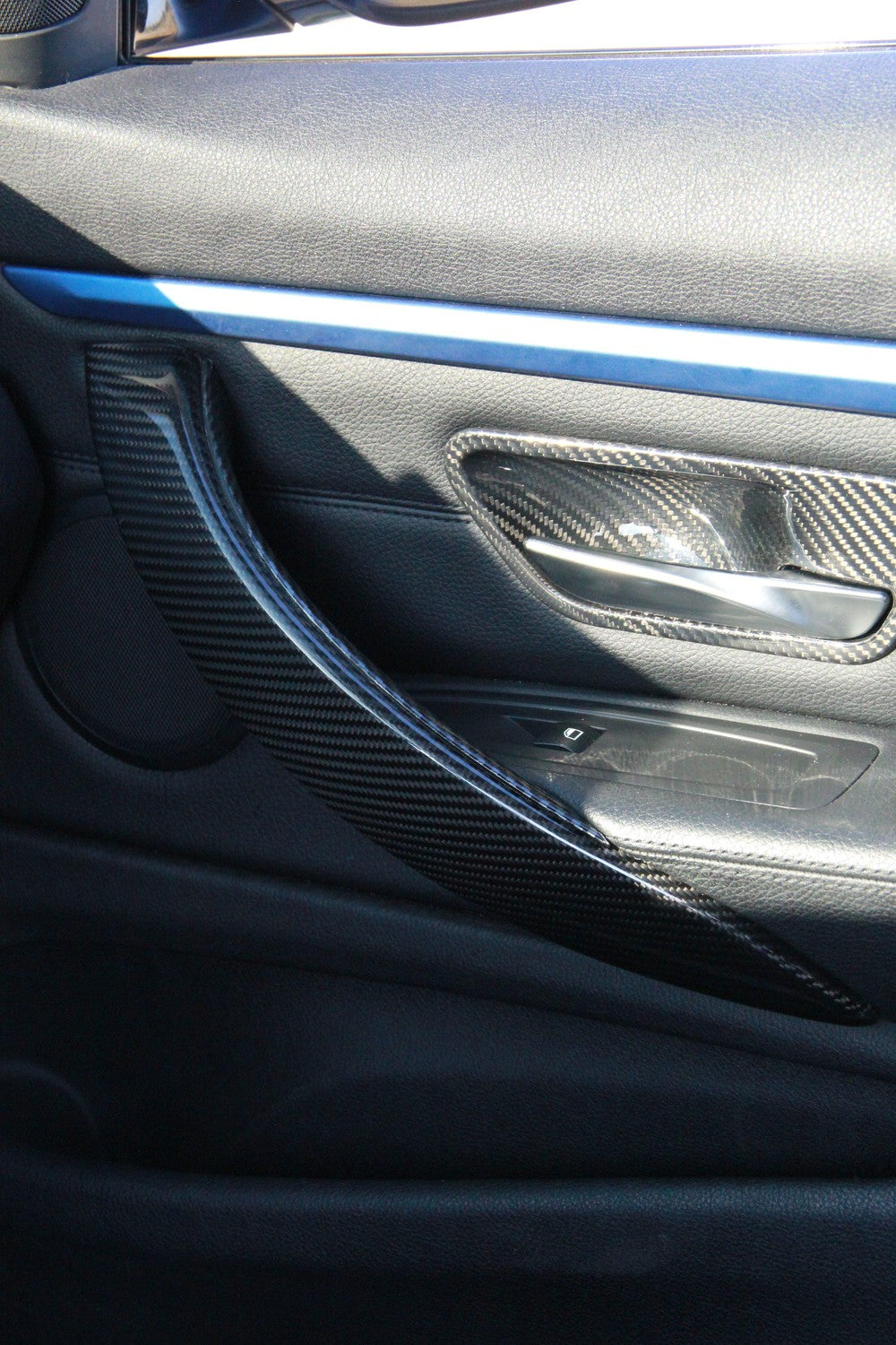 Inner Door Handle Bowl Cover Trim Carbon Fiber Style For Toyota