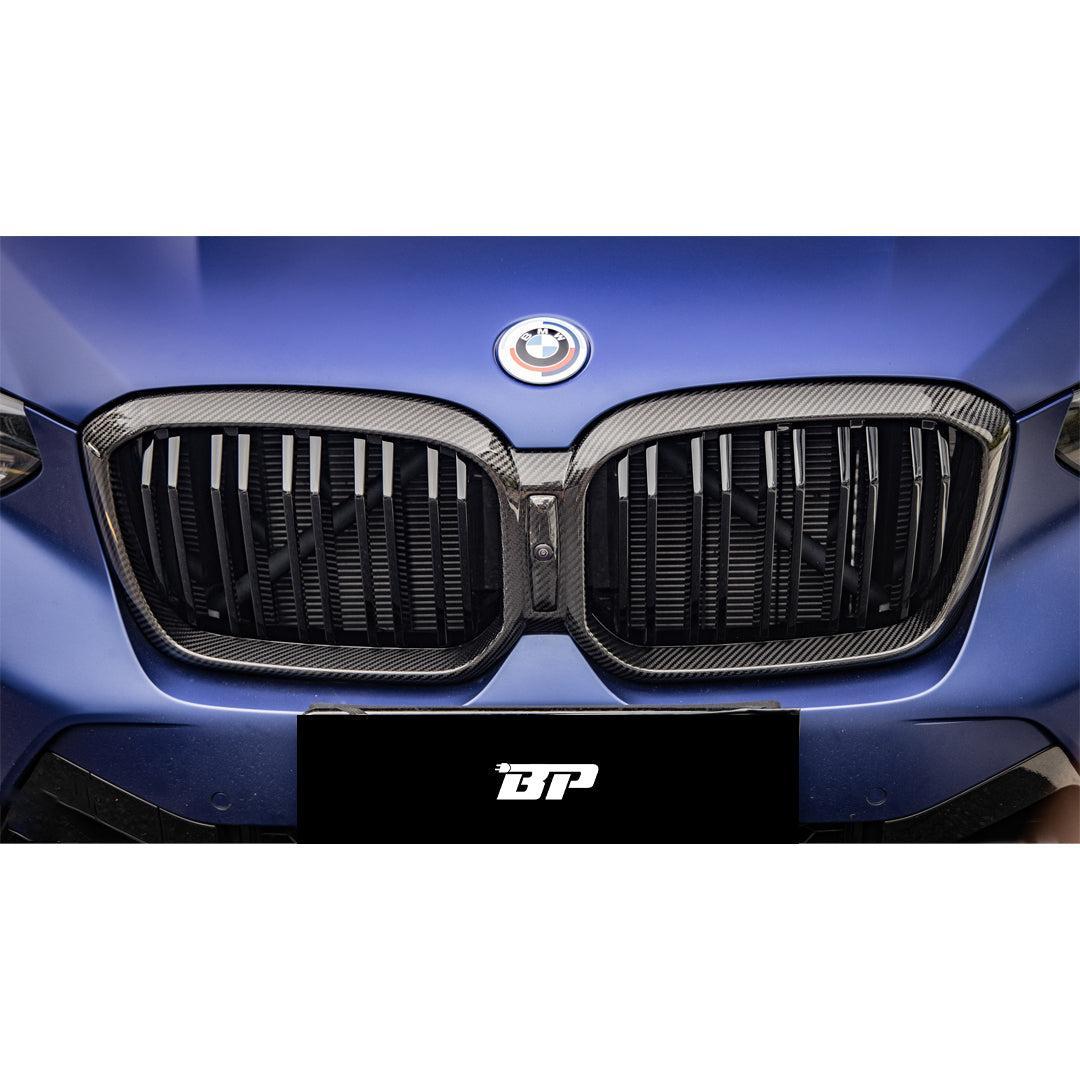 Dual Slat Carbon Fiber Front Grilles - BMW F97 X3M F98 X4M LCI