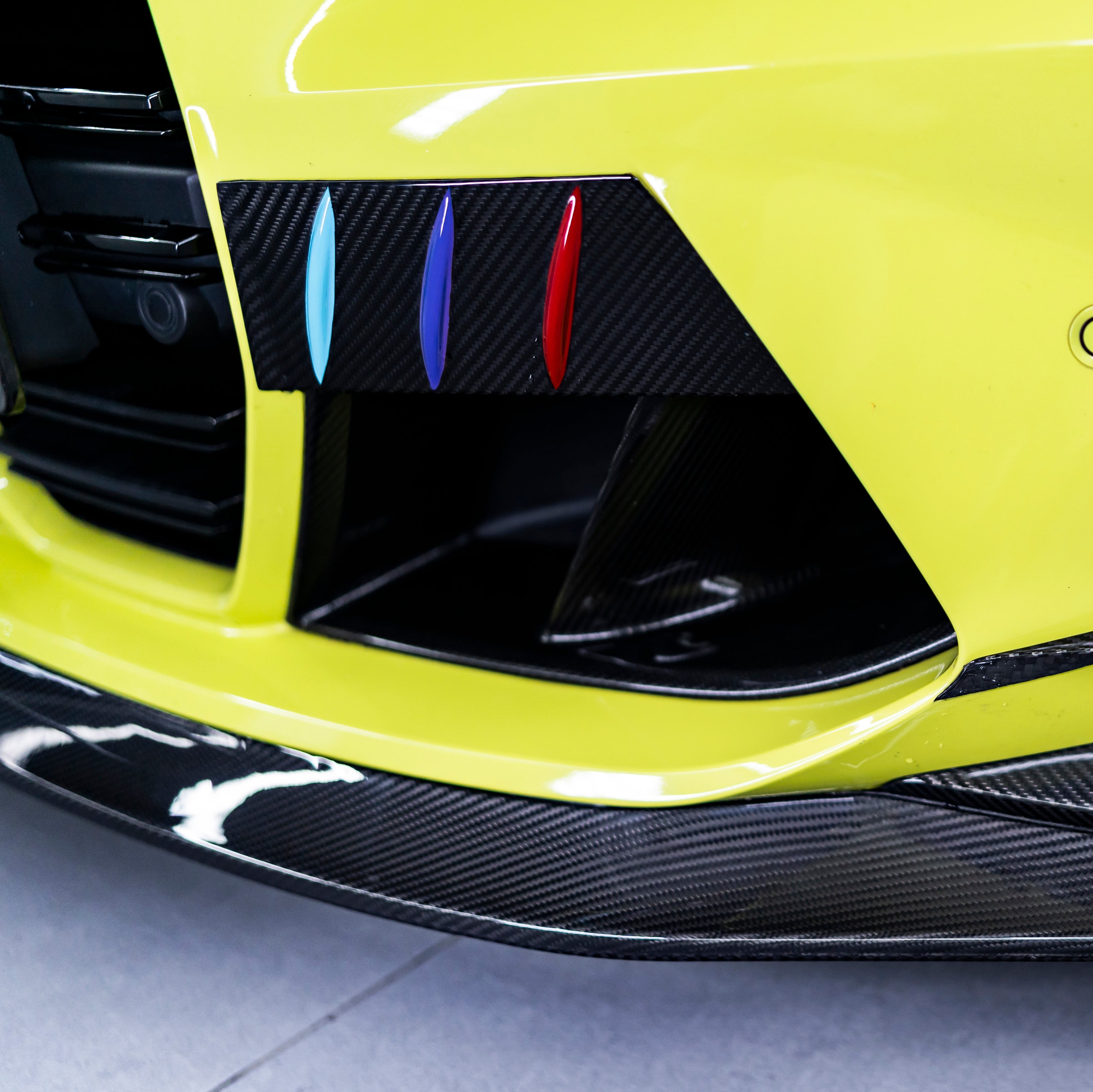 KB Style Dry Carbon Fiber Front Bumper Overlay Trim - BMW G80 M3 & G82/G83 M4