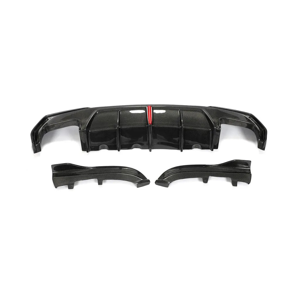 KB Style Carbon Fiber Rear Diffuser with Brake Light - BMW G22 4 Series