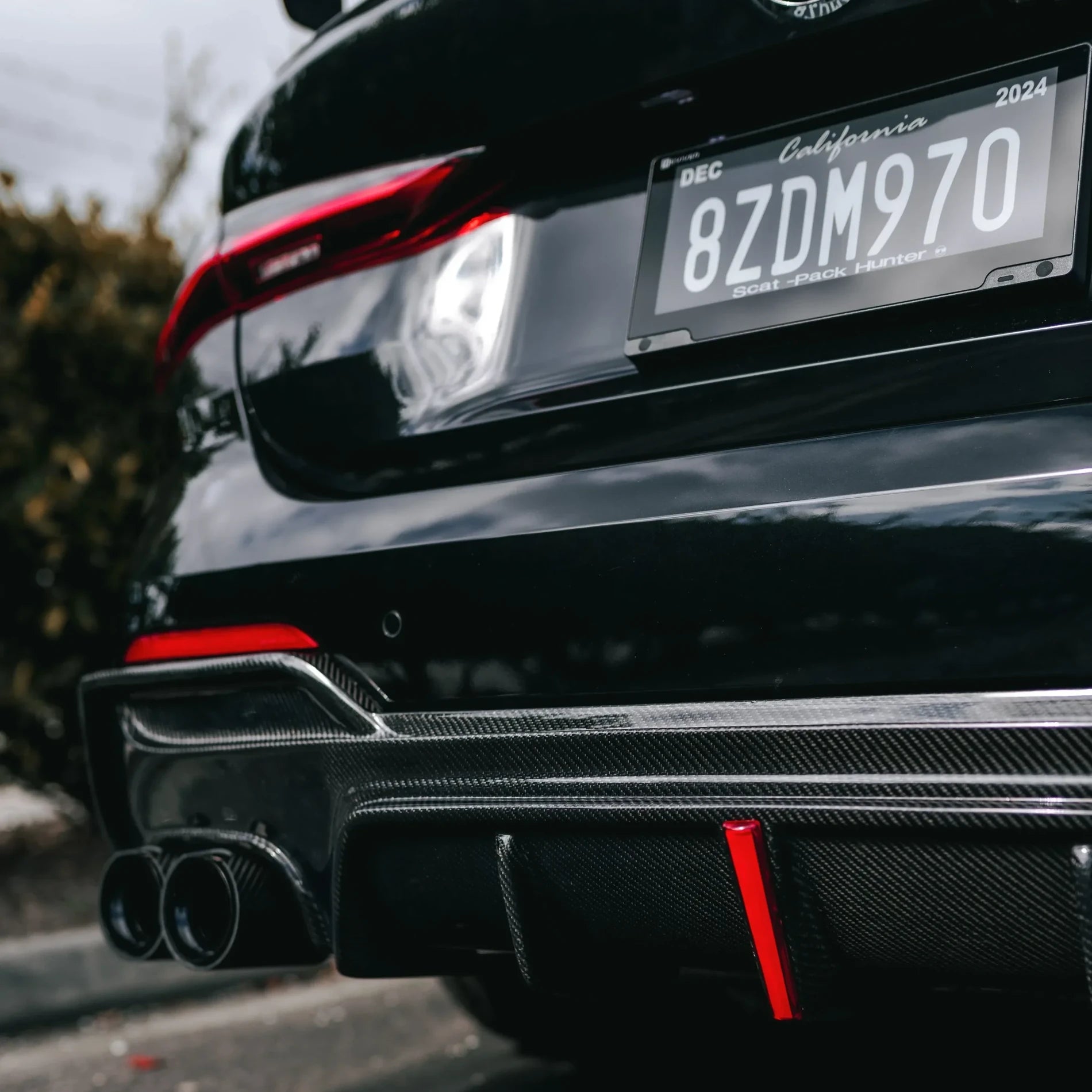 KB Style Carbon Fiber Rear Diffuser with Brake Light - BMW G22 4 Series