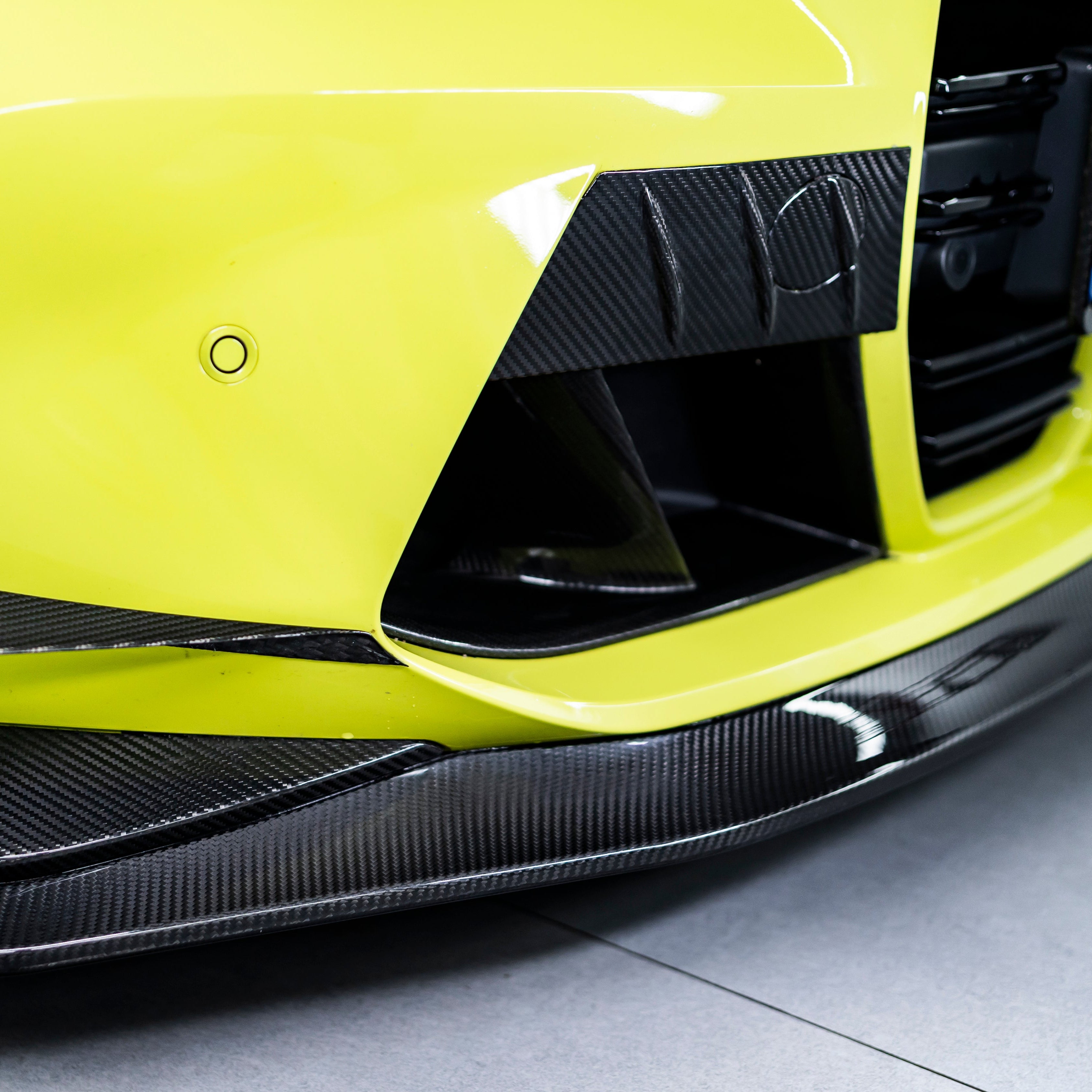 KB Style Carbon Fiber Front Lip with Upper Lip Trim - BMW G80 M3 & G82/G83 M4