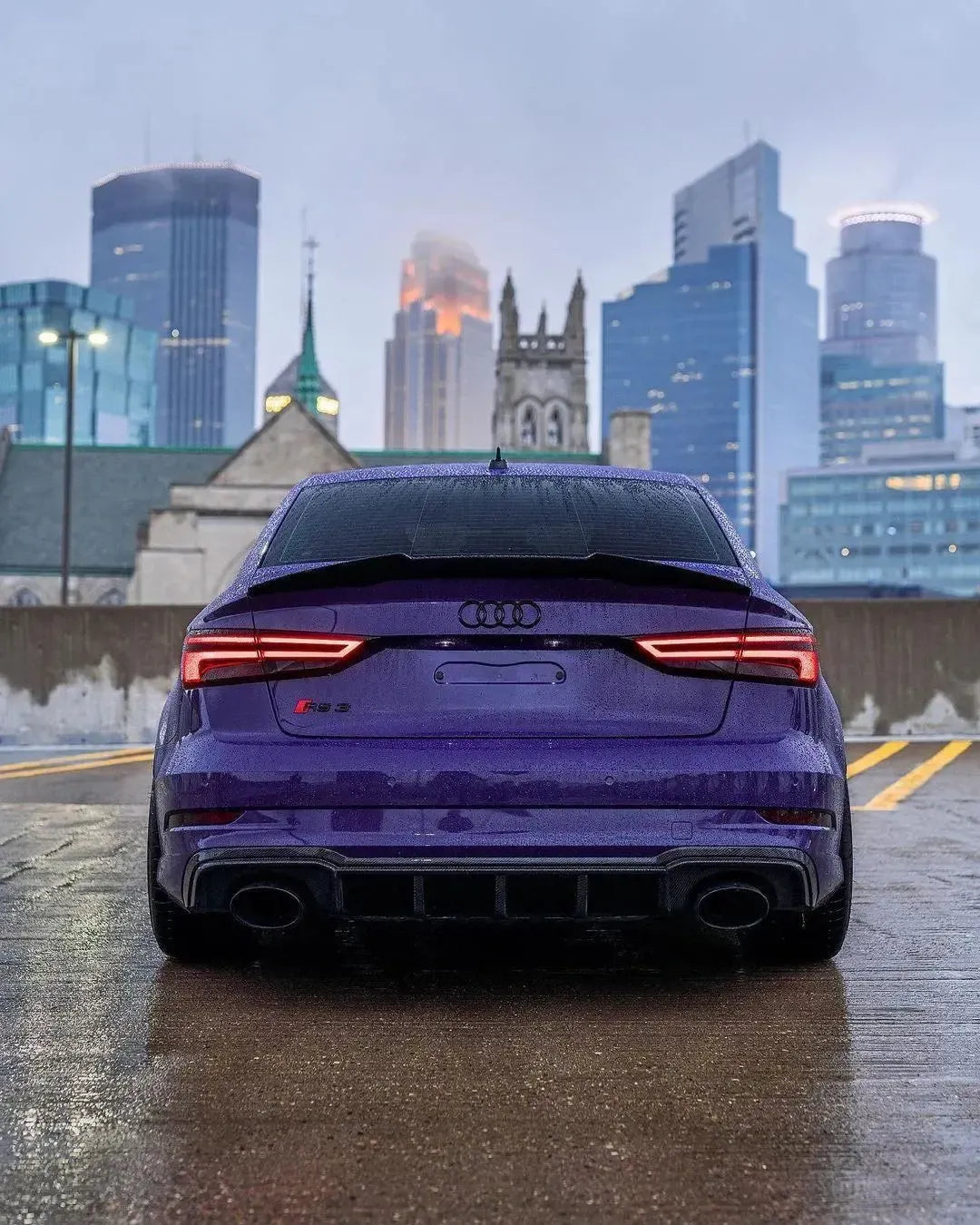 PSM Style High Kick Carbon Fiber Trunk Spoiler - Audi RS3/S3/A3 8V