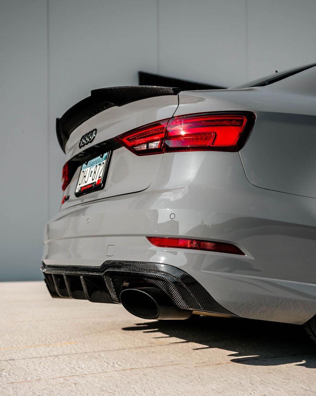 PSM Style High Kick Carbon Fiber Trunk Spoiler - Audi RS3/S3/A3 8V