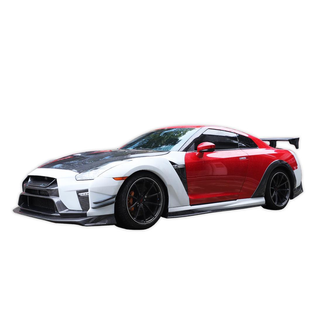V Style Carbon Fiber Front Lip - Nissan GT-R R35