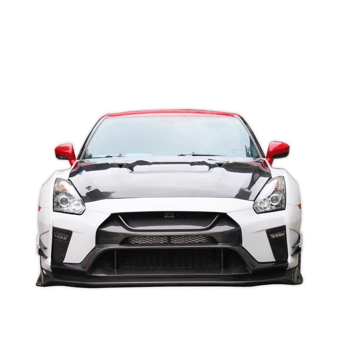 V Style Carbon Fiber Front Lip - Nissan GT-R R35