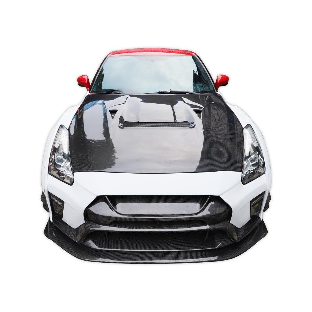 V Style Carbon Fiber Front Lip - Nissan GT-R R35