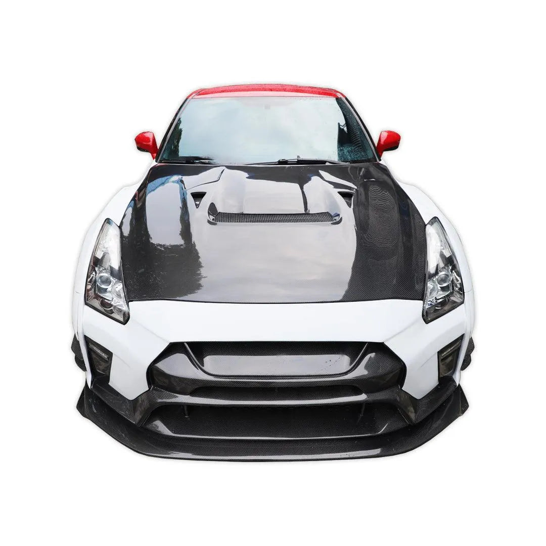 V Style Carbon Fiber Front Lip - Nissan GT-R R35