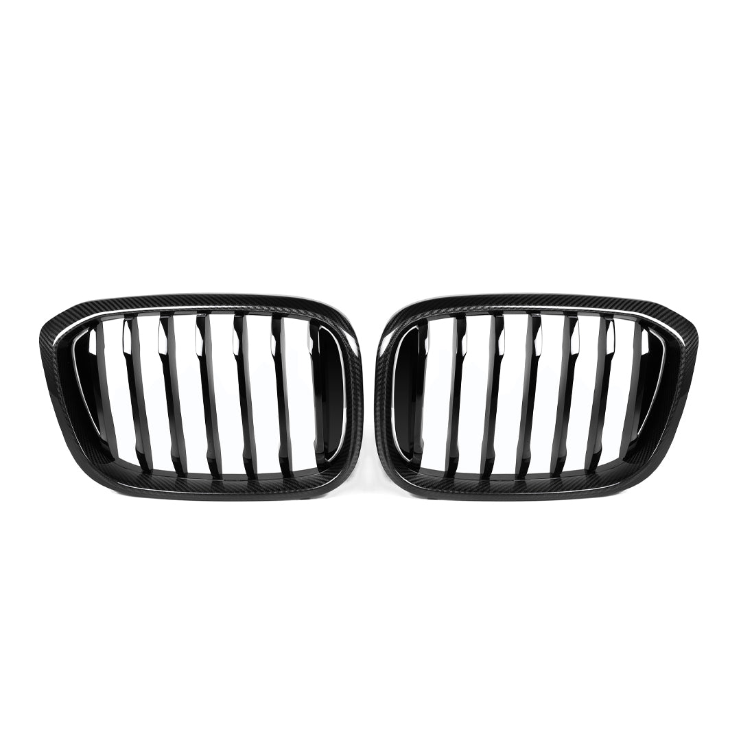 Single Slat Carbon Fiber Front Grilles - BMW F97 X3M F98 X4M Pre-LCI
