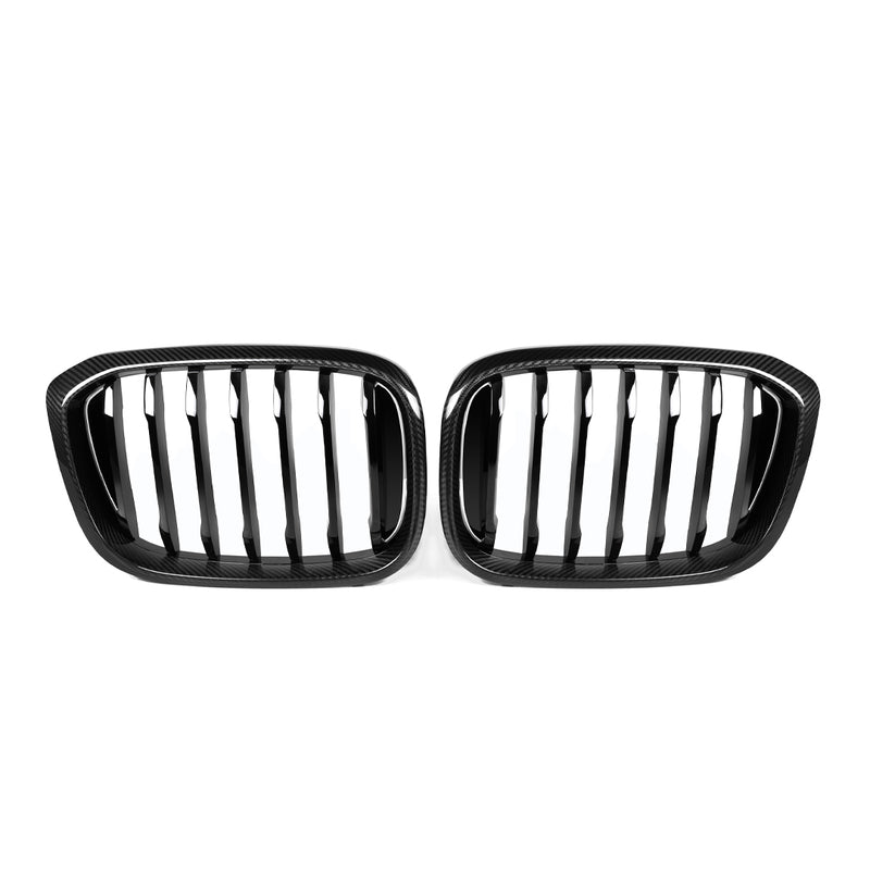 Single Slat Carbon Fiber Front Grilles - BMW F97 X3M F98 X4M Pre-LCI