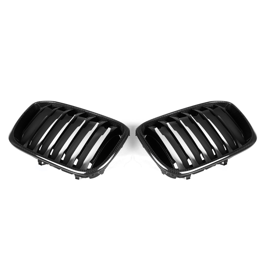 Single Slat Carbon Fiber Front Grilles - BMW F97 X3M F98 X4M Pre-LCI