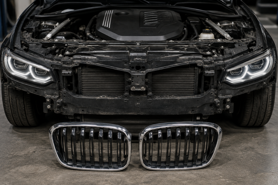 Remove the OEM grilles
