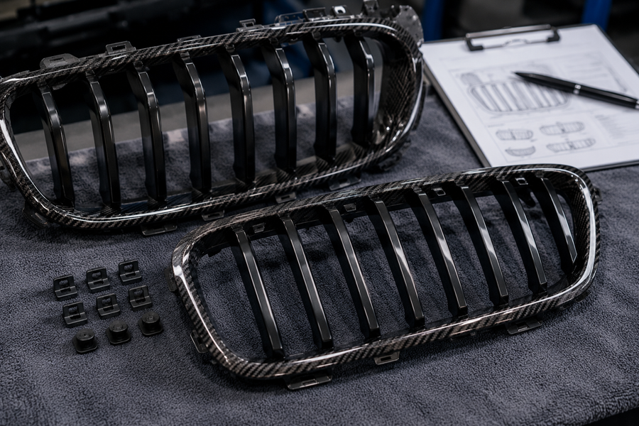 Dry fit the new grilles