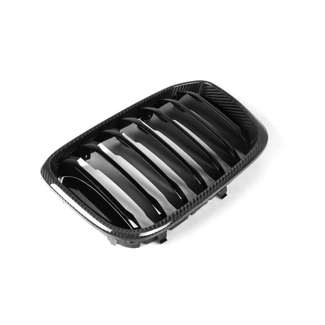 Single Slat Carbon Fiber Front Grilles - BMW F97 X3M F98 X4M Pre-LCI