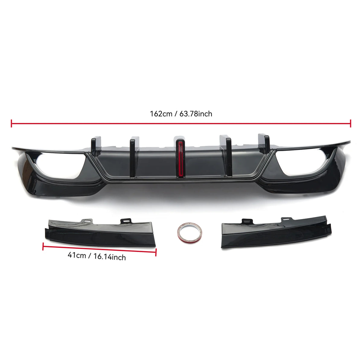 Gloss Black Rear Diffuser with Brake Light- BMW G20 3 Series