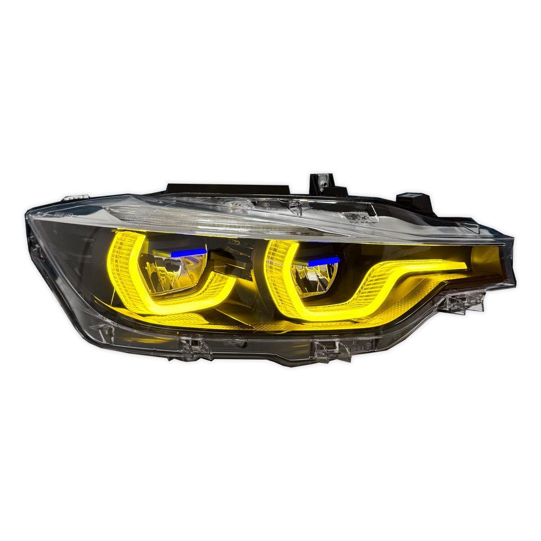 LCI Ikon Style LED Headlights with White/Yellow DRL - BMW F30 3 Series
