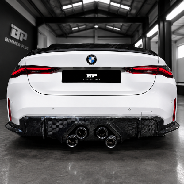 MP Exhaust Style Carbon Fiber Rear Diffuser Center Trim - BMW G80 M3 & G82/G83 M4