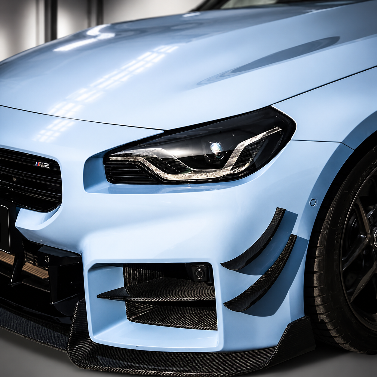 AD Style Carbon Fiber Front Canard Set - BMW G87 M2