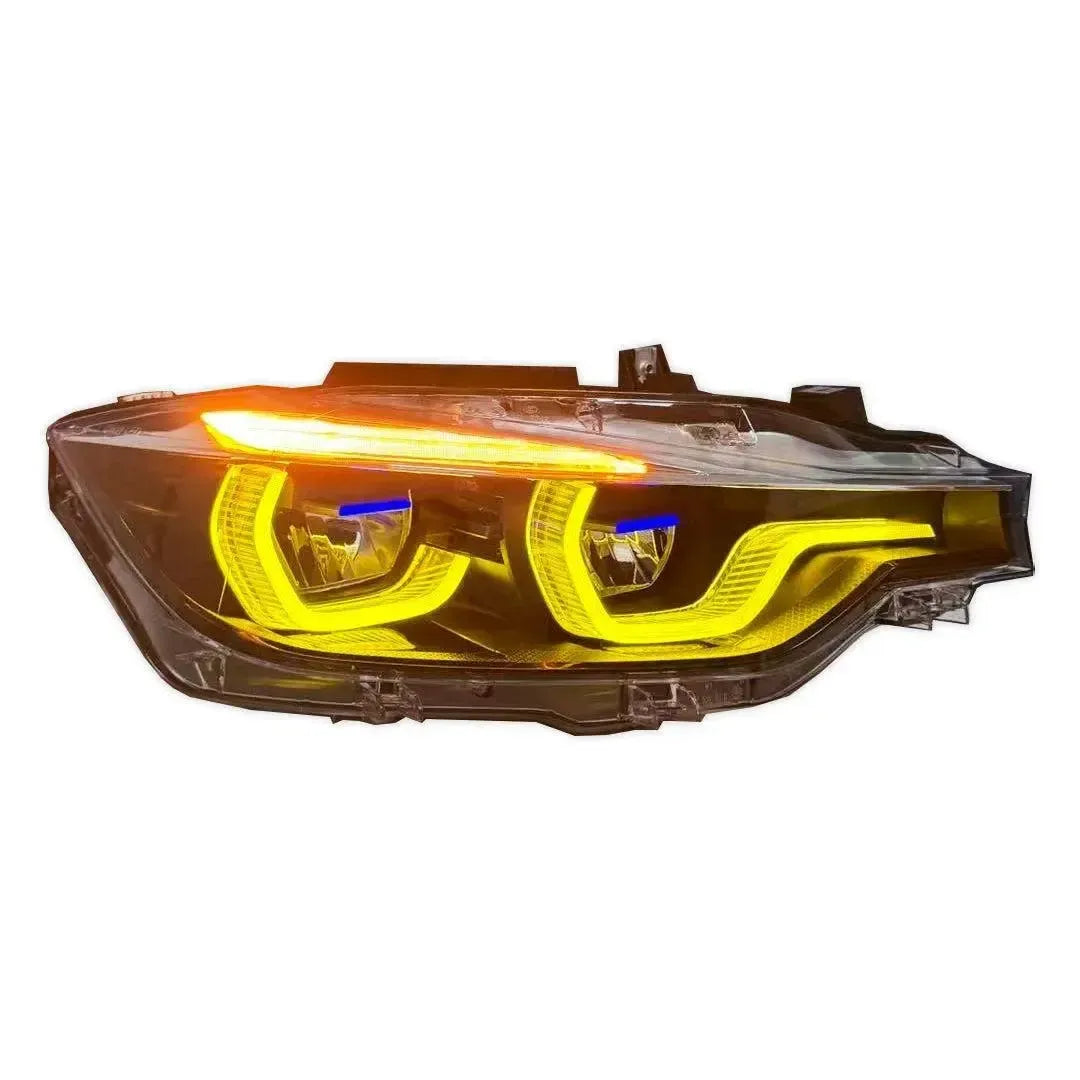 LCI Ikon Style LED Headlights with White/Yellow DRL - BMW F30 3 Series