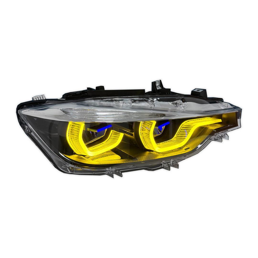 LCI Ikon Style LED Headlights with White/Yellow DRL - BMW F30 3 Series