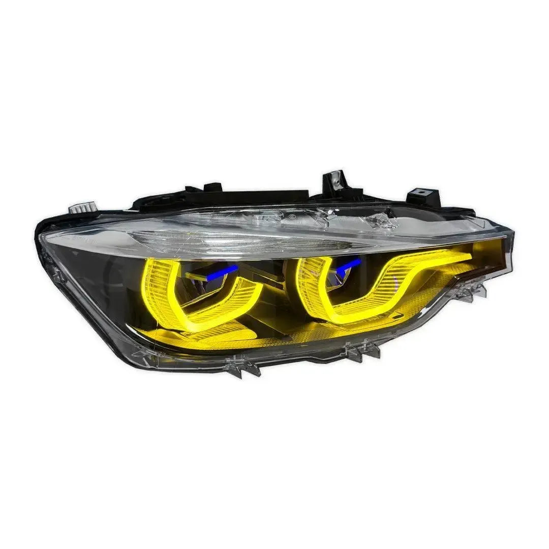 LCI Ikon Style LED Headlights with White/Yellow DRL - BMW F30 3 Series