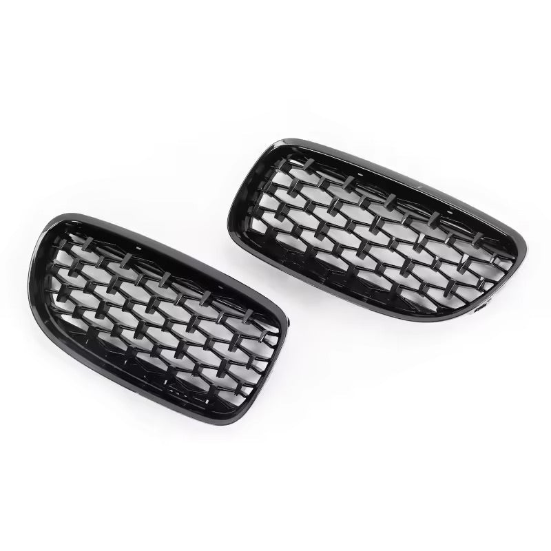 ABS Gloss Black Diamond Style Front Grille - BMW E90/E91/E92/E93 3 Series LCI