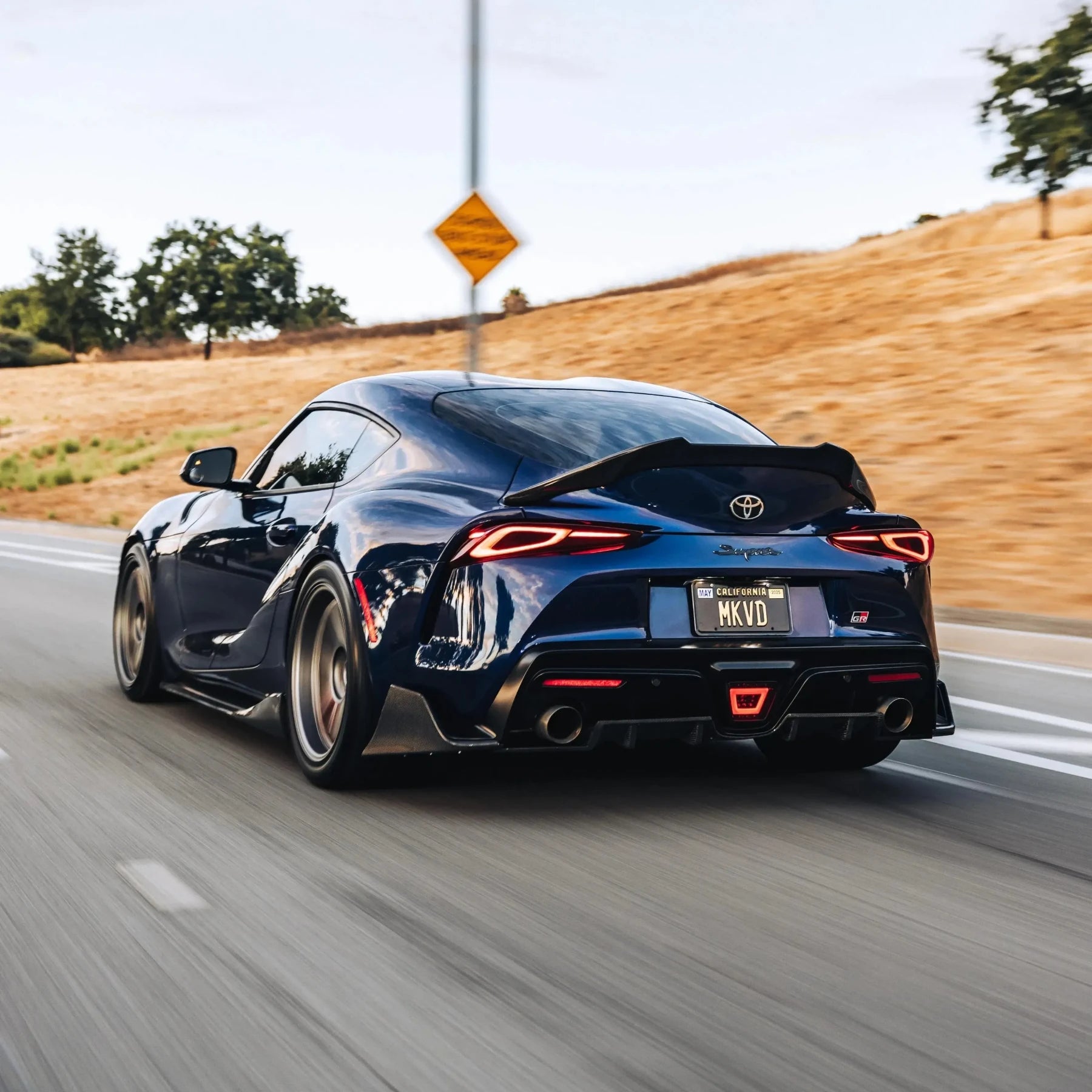 AG Style Carbon Fiber Rear Canard Splitters - Toyota A90 GR Supra