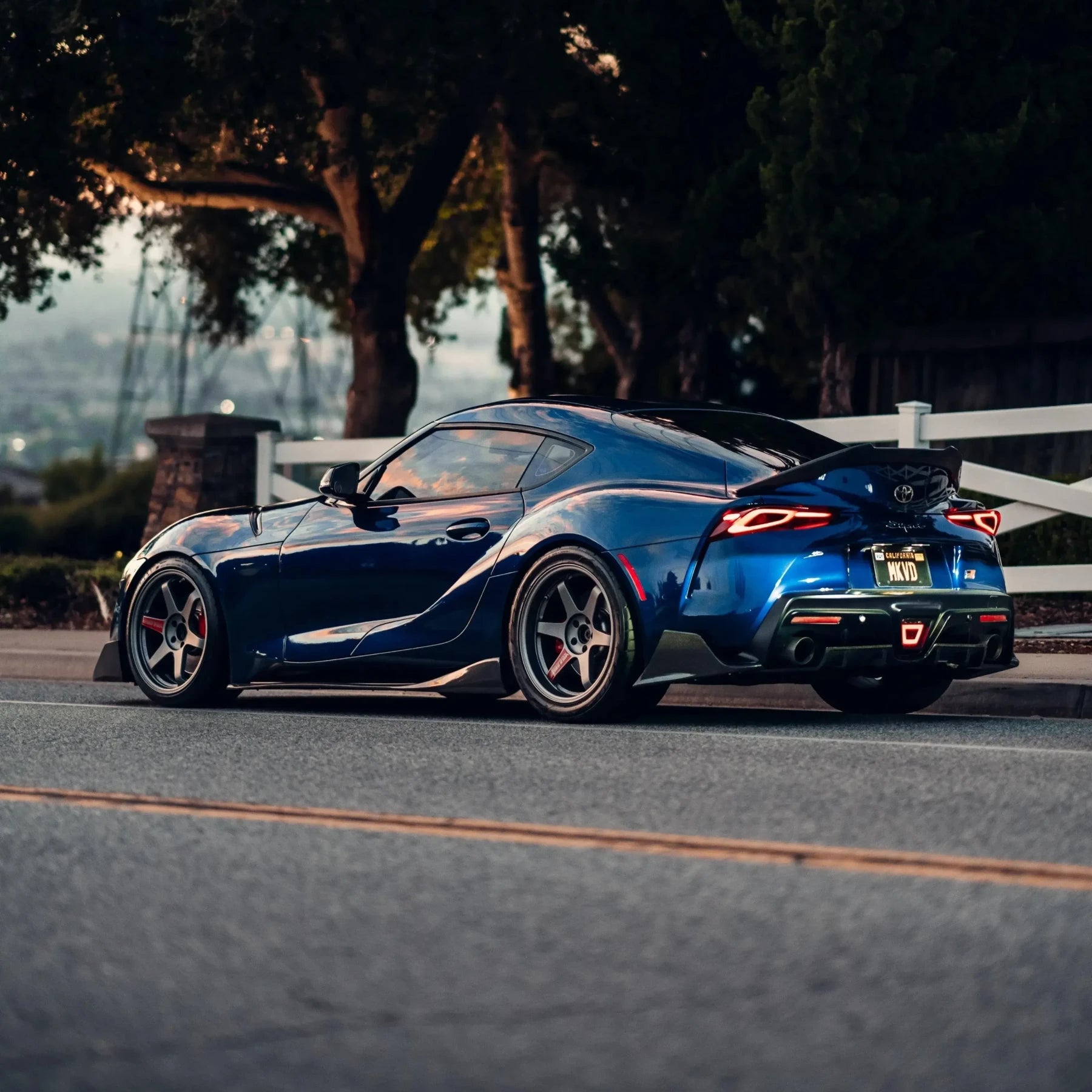 AG Style Carbon Fiber Rear Canard Splitters - Toyota A90 GR Supra