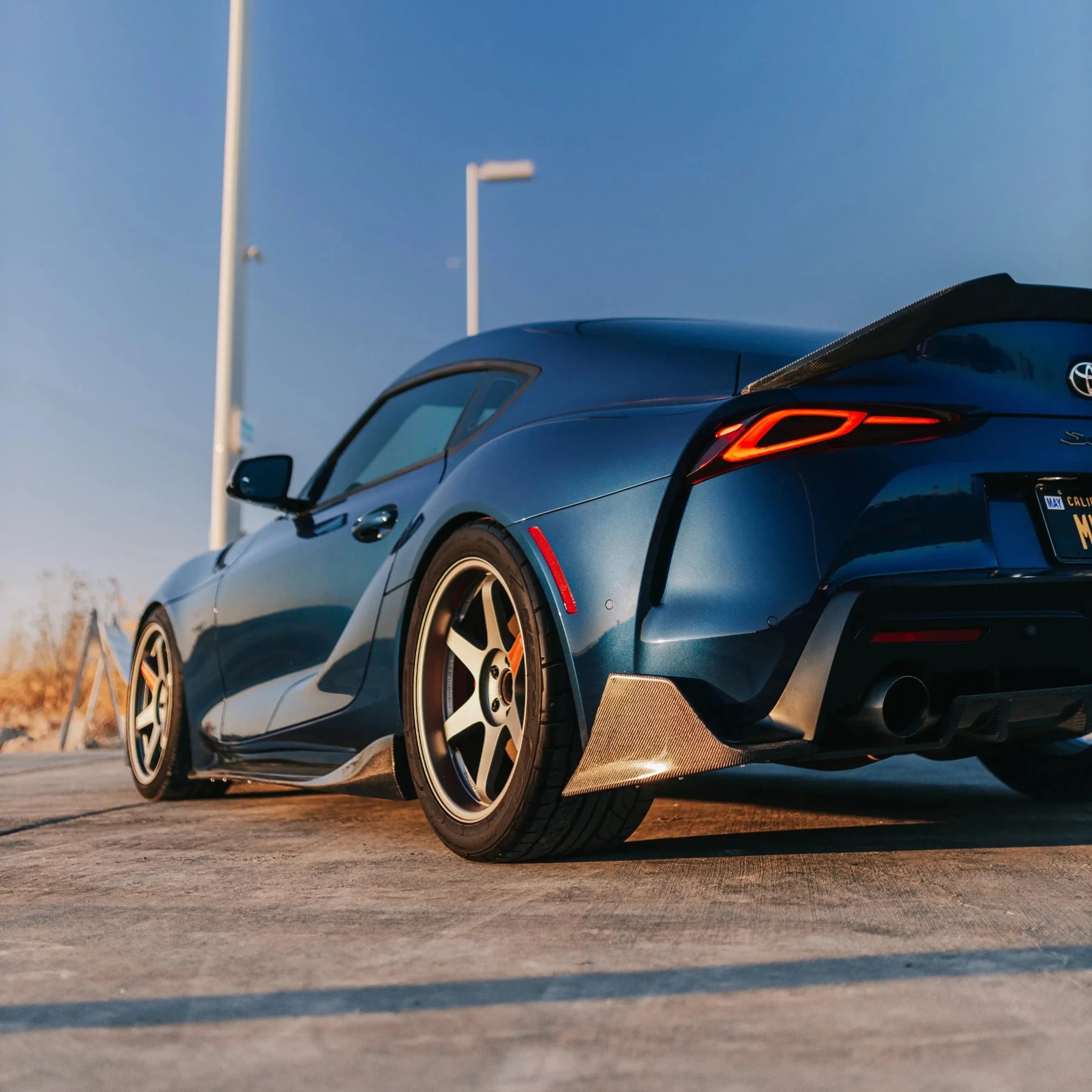 AG Style Carbon Fiber Rear Canard Splitters - Toyota A90 GR Supra