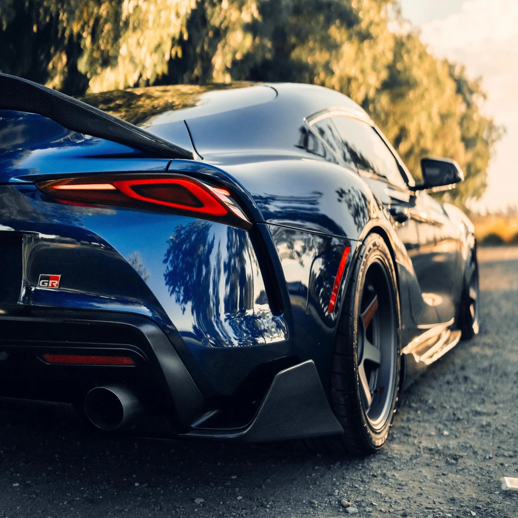 AG Style Carbon Fiber Rear Canard Splitters - Toyota A90 GR Supra