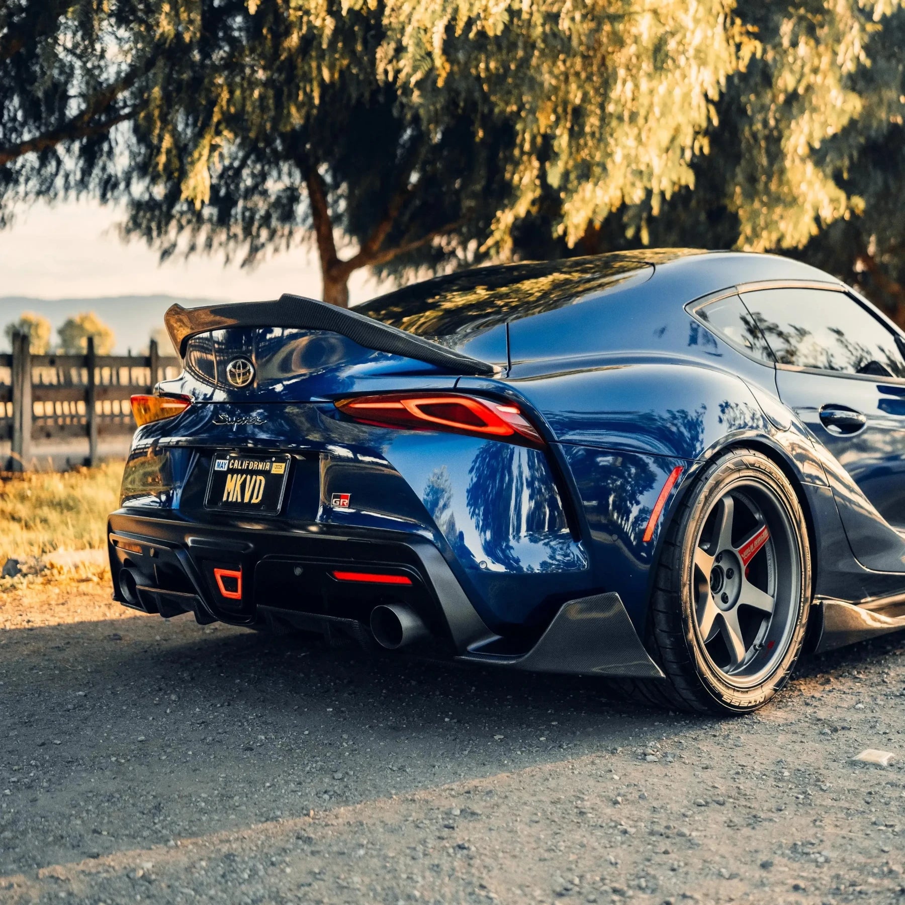 AG Style Carbon Fiber Rear Canard Splitters - Toyota A90 GR Supra