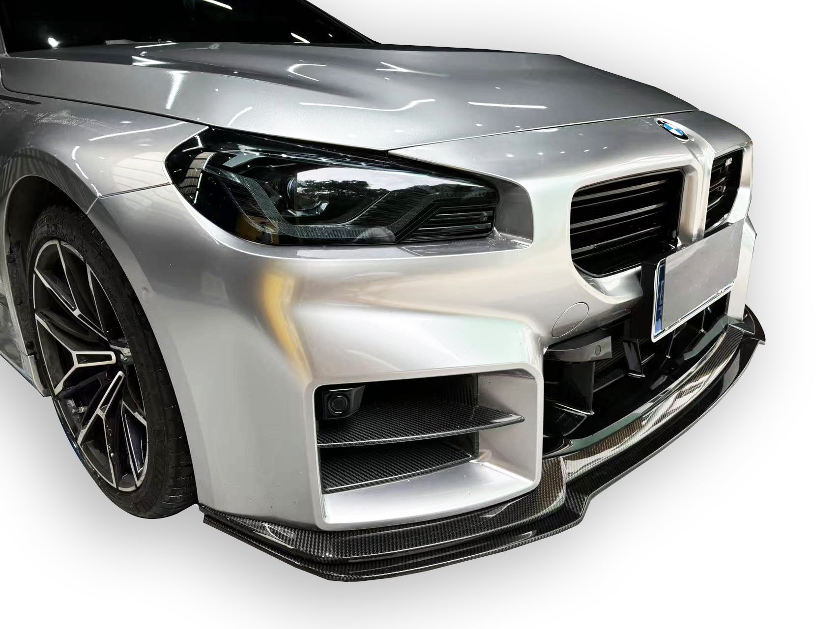 Alpha N Adjustable Style Carbon Fiber Front Lip - BMW G87 M2