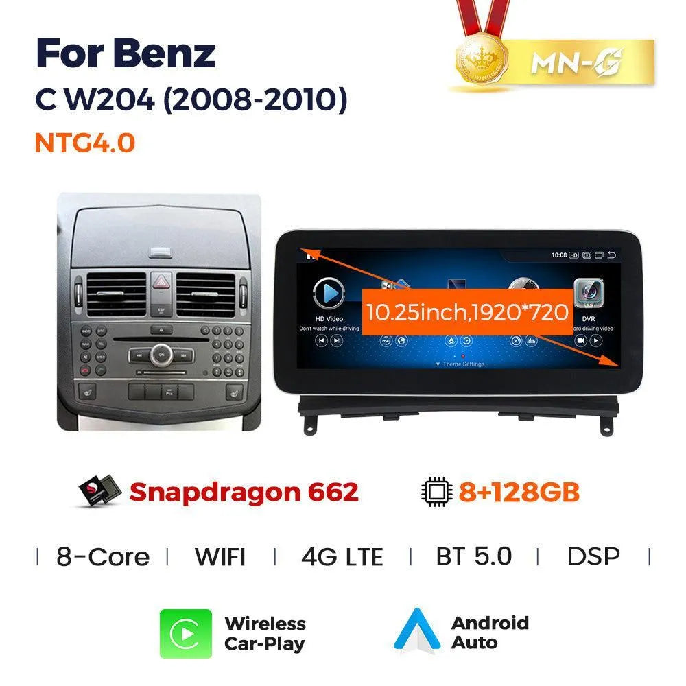 Apple CarPlay & Android Auto Android Screen Upgrade - Mercedes Benz C Class W204/S204