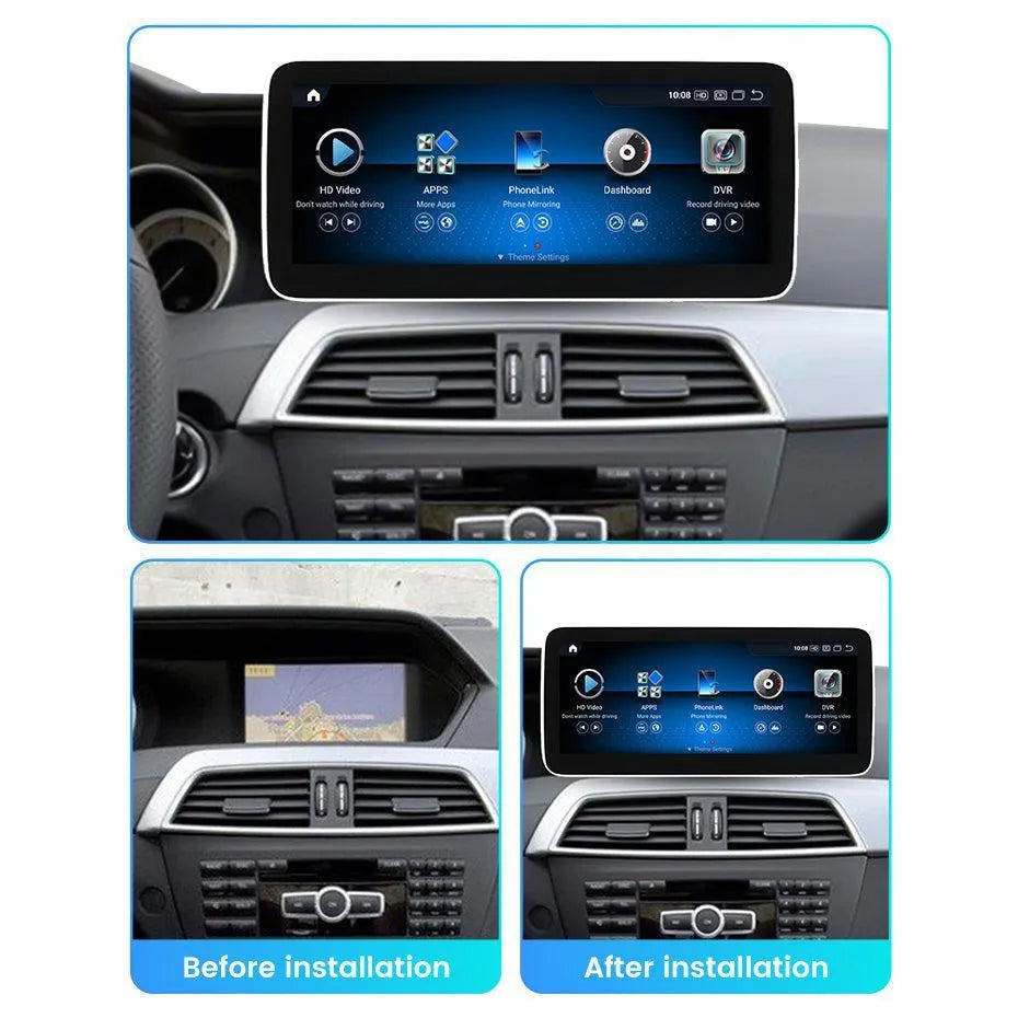 Apple CarPlay & Android Auto Android Screen Upgrade - Mercedes Benz C Class W204/S204
