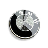 BMW Black & White Carbon Fiber Floating Wheel Cap Set