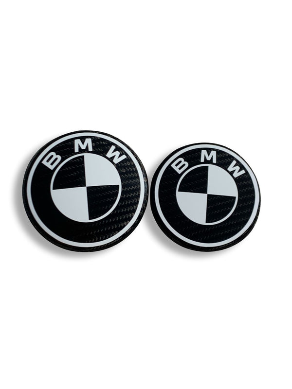 BMW Black & White Full Carbon Fiber Emblem Roundel