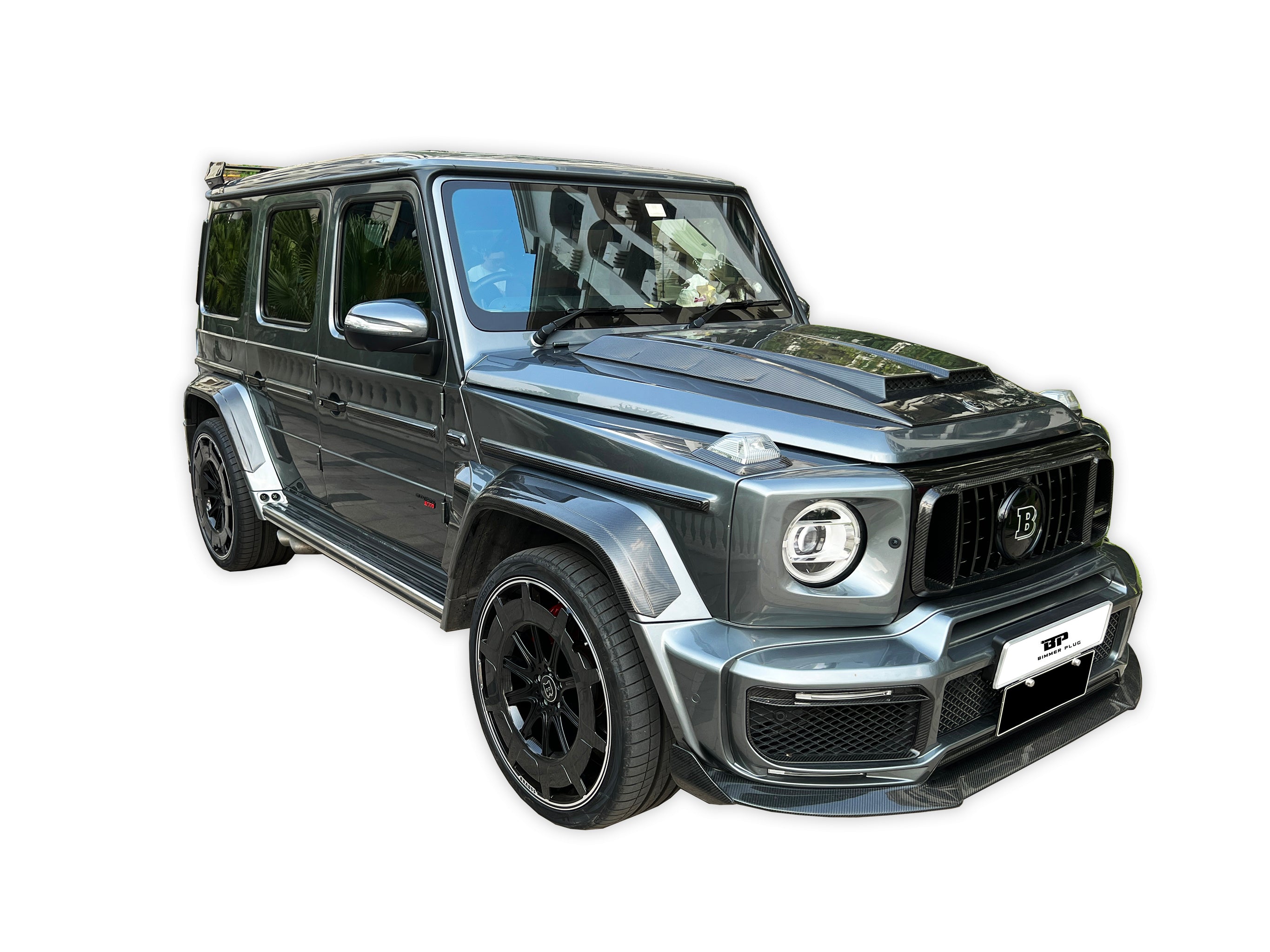 BRB G900 Style Carbon Fiber Front Bumper Light Trim Set - G Wagon W464 G350 & G500 & G63