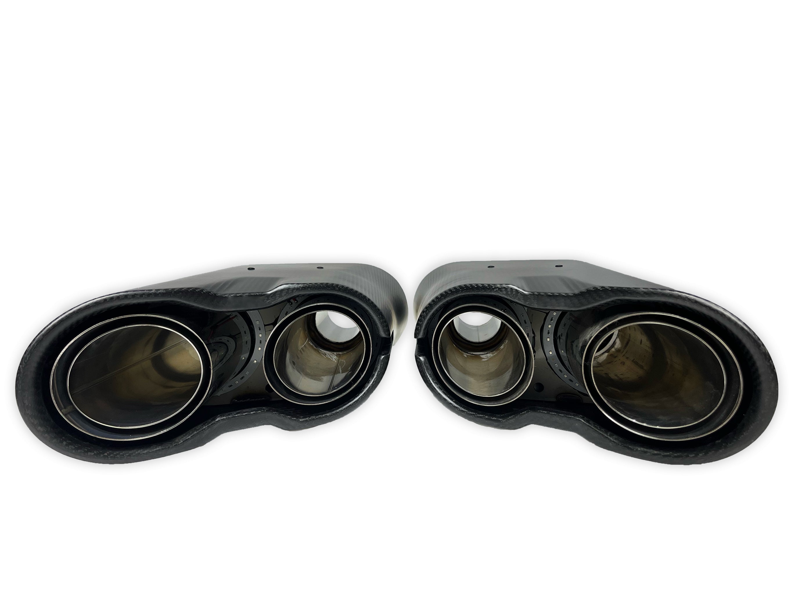 BRB G900 Style Carbon Fiber Illuminated Exhaust Tips Set - G Wagon W464 G350 & G500 & G63