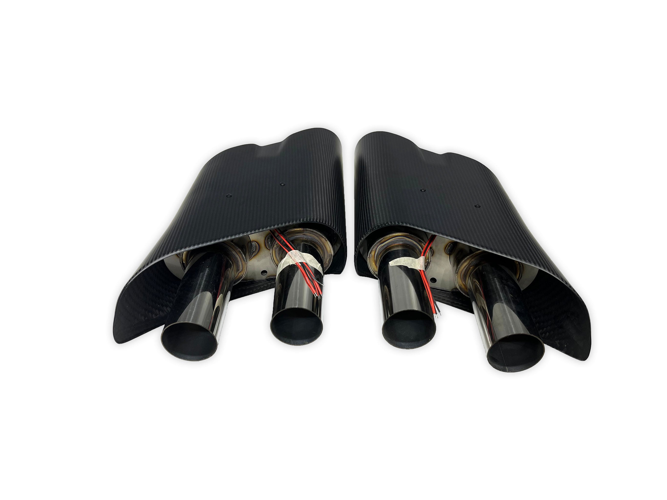 BRB G900 Style Carbon Fiber Illuminated Exhaust Tips Set - G Wagon W464 G350 & G500 & G63