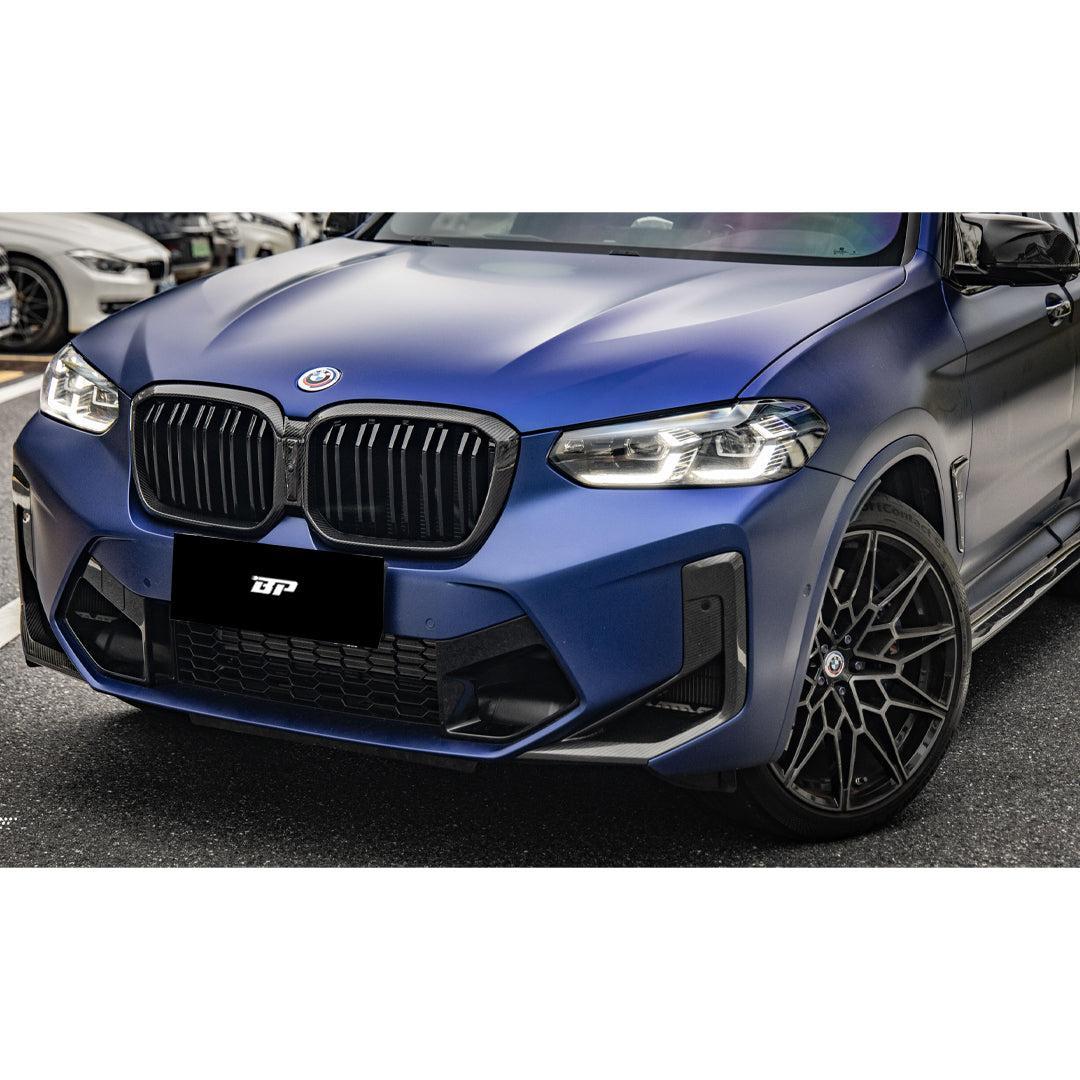 Dual Slat Carbon Fiber Front Grilles - BMW F97 X3M F98 X4M LCI