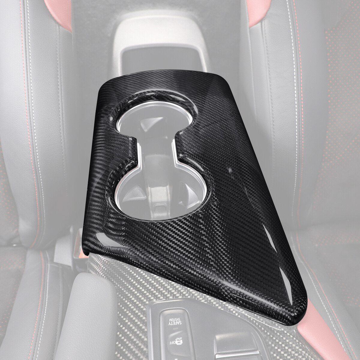 Carbon Fiber Armrest Console Cup Holder Cover - Toyota A90 Supra