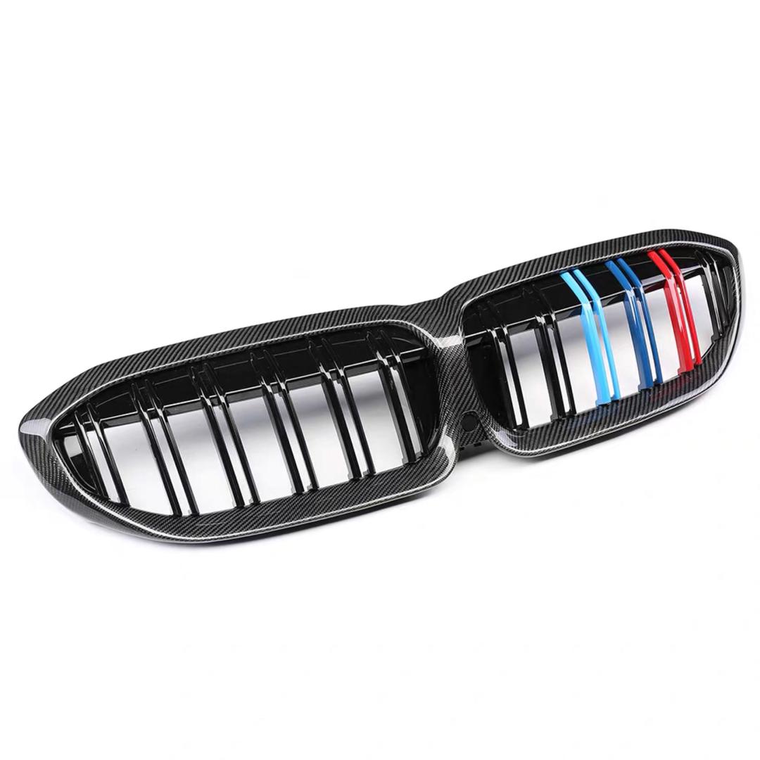Carbon Fiber Dual Slat Front Grilles - BMW G20 / G28 3 Series