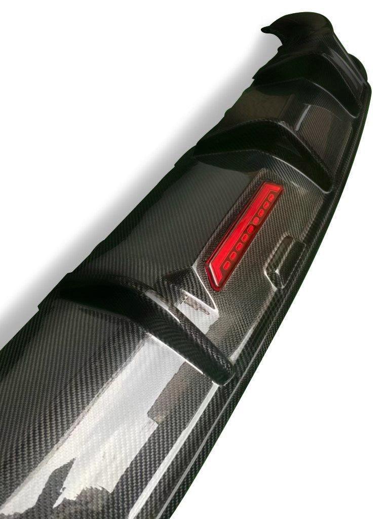 Carbon Fiber Rear Diffuser With LED Light - Audi SQ8 / Q8 S Line