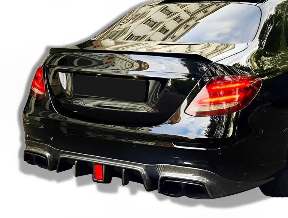 Carbon Fiber Rear Diffuser with Brake Light & Exhaust Tips - Mercedes Benz W213 E63 E53 E43 AMG