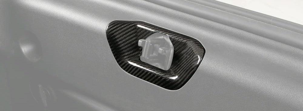 Carbon Fiber Rear Trunk Hood Lock Replacement Cover - Toyota A90 Supra