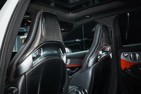 Carbon Fiber Seat Back Covers - Mercedes Benz W205 C63 & C43 AMG / A45 AMG / CLA 45 AMG